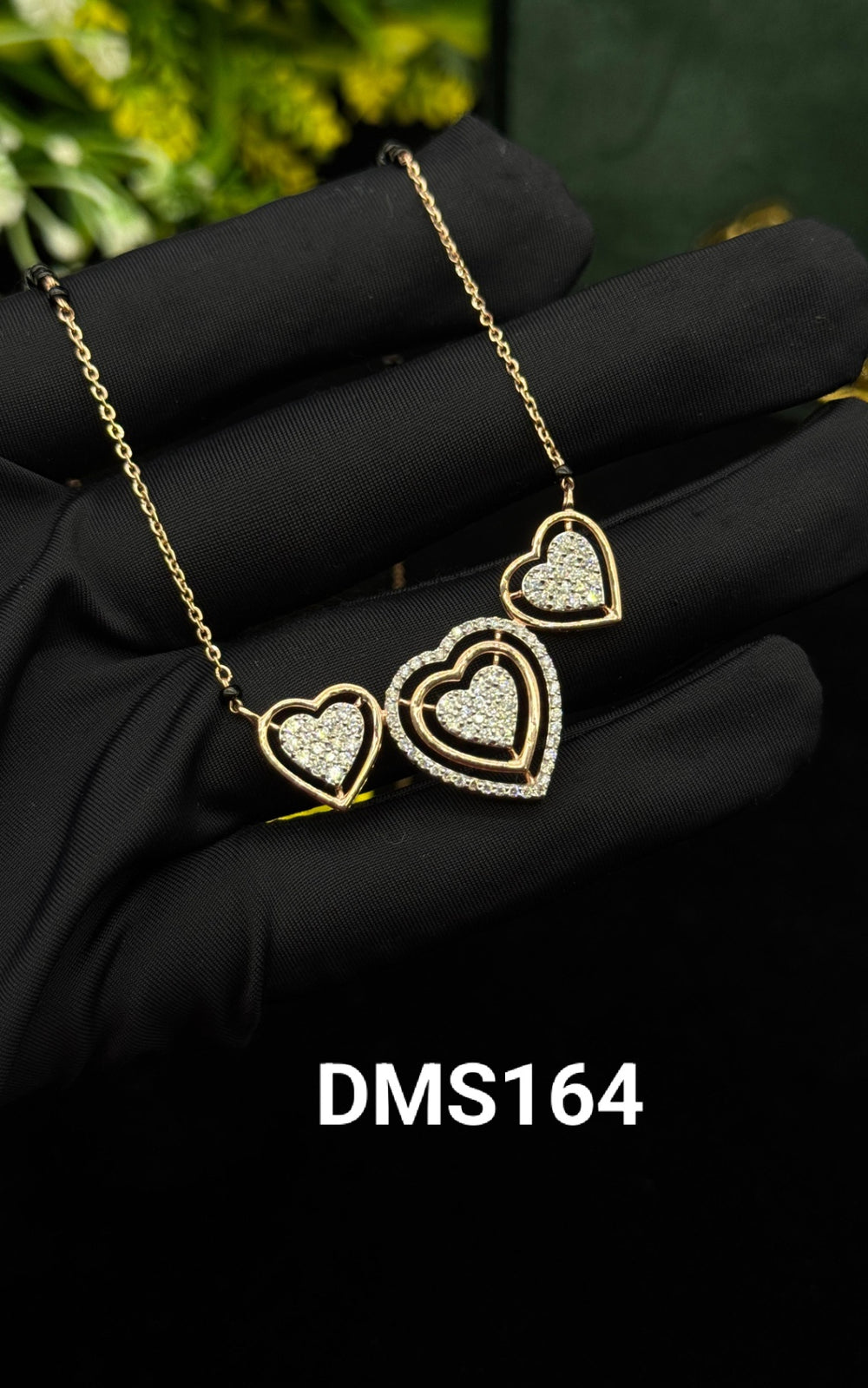 Triple Heart Diamond Mangalsutra