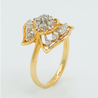 Golden Petal Diamond Ring