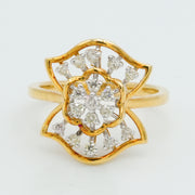 Golden Petal Diamond Ring
