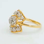 Golden Petal Diamond Ring