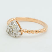 Beaded Heart Diamond Ring