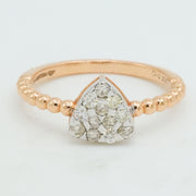 Beaded Heart Diamond Ring