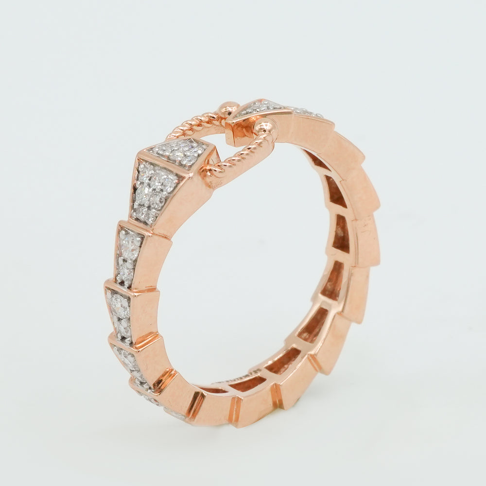 Facet Link Diamond Ring