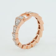 Facet Link Diamond Ring