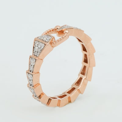 Facet Link Diamond Ring