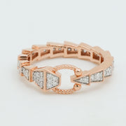 Facet Link Diamond Ring