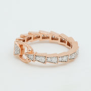 Facet Link Diamond Ring