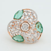 Emerald Whirl Diamond Ring
