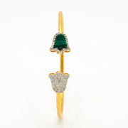 Emerald Hamsa Diamond Bangle