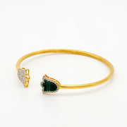 Emerald Hamsa Diamond Bangle
