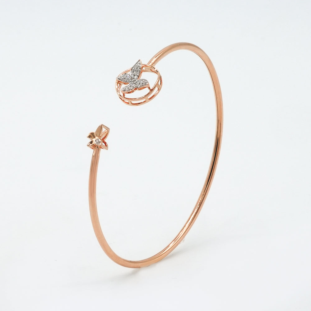 Butterfly Halo Diamond Bangle