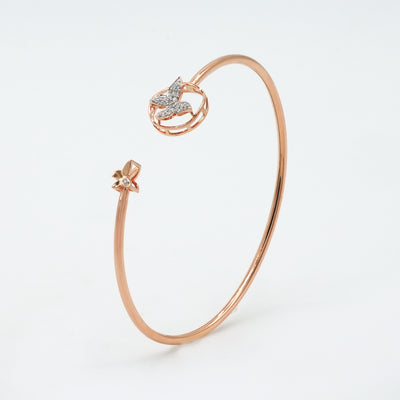 Butterfly Halo Diamond Bangle