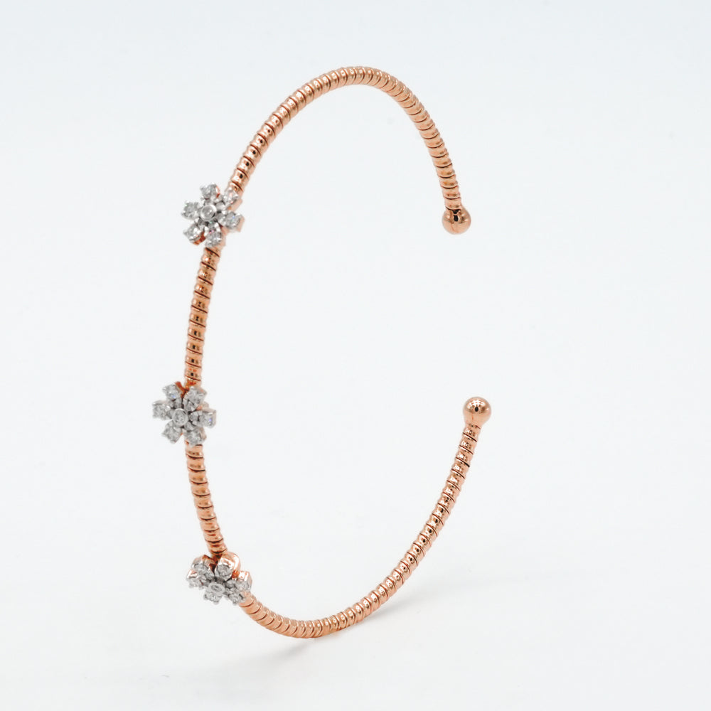 Floral Trio Diamond Bangle