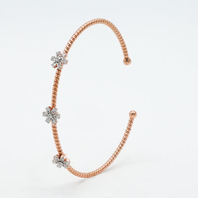 Floral Trio Diamond Bangle