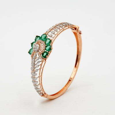 Floral Swirl Diamond Bangle