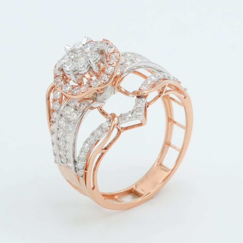 Geo Halo Diamond Ring