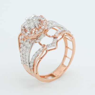 Geo Halo Diamond Ring