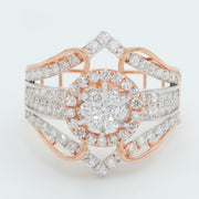 Geo Halo Diamond Ring