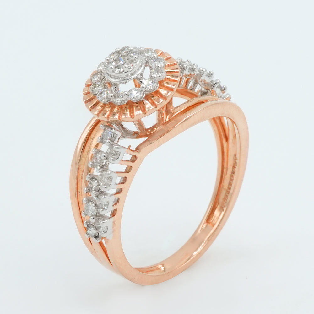 Sunray Halo Diamond Ring