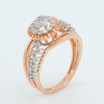 Sunray Halo Diamond Ring
