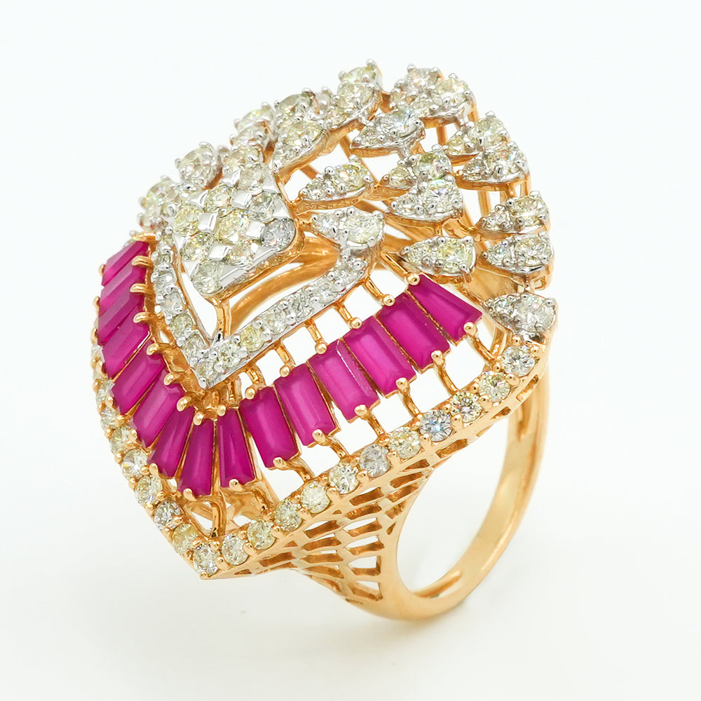 Crown Petal Diamond Ring
