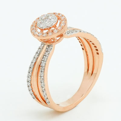 Tria Halo Diamond Ring