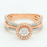 Tria Halo Diamond Ring