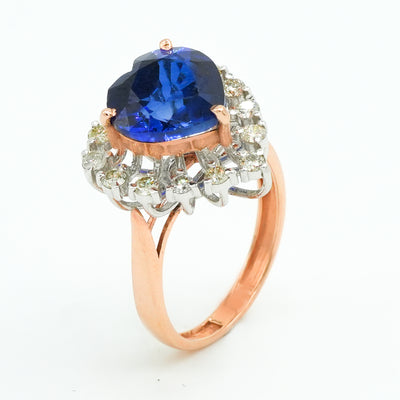 Blue Heart Diamond Ring