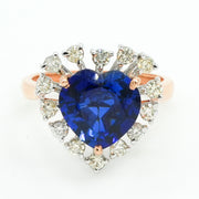 Blue Heart Diamond Ring