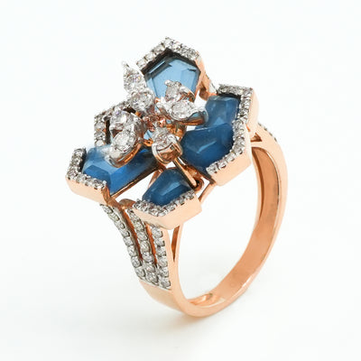 Midnight Flora Diamond Ring