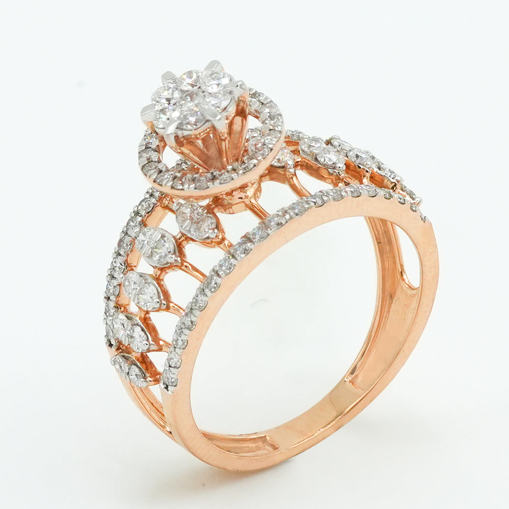 Vintage Blossom Diamond Ring