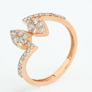 Twin Leaf Diamond Ring