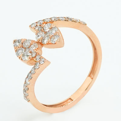 Twin Leaf Diamond Ring