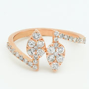 Twin Leaf Diamond Ring