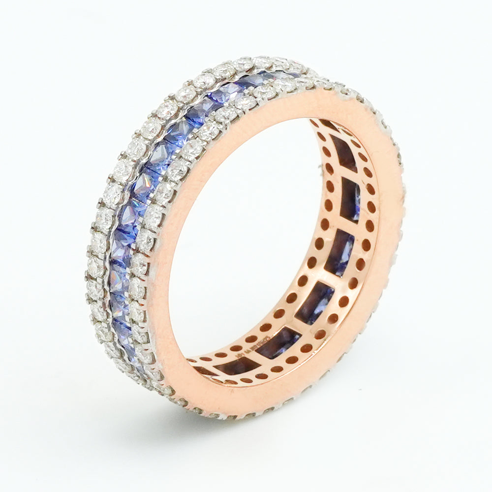 Blue Halo Band Ring