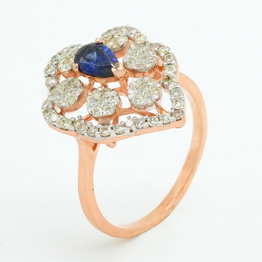 Blue Bloom Diamond Ring