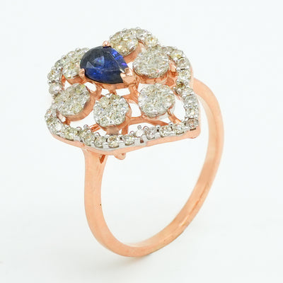 Blue Bloom Diamond Ring