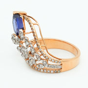 Blue Leaf Diamond Ring
