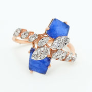 Blue Petal Diamond Ring