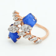 Blue Petal Diamond Ring