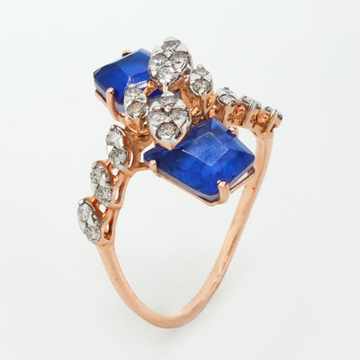 Blue Petal Diamond Ring