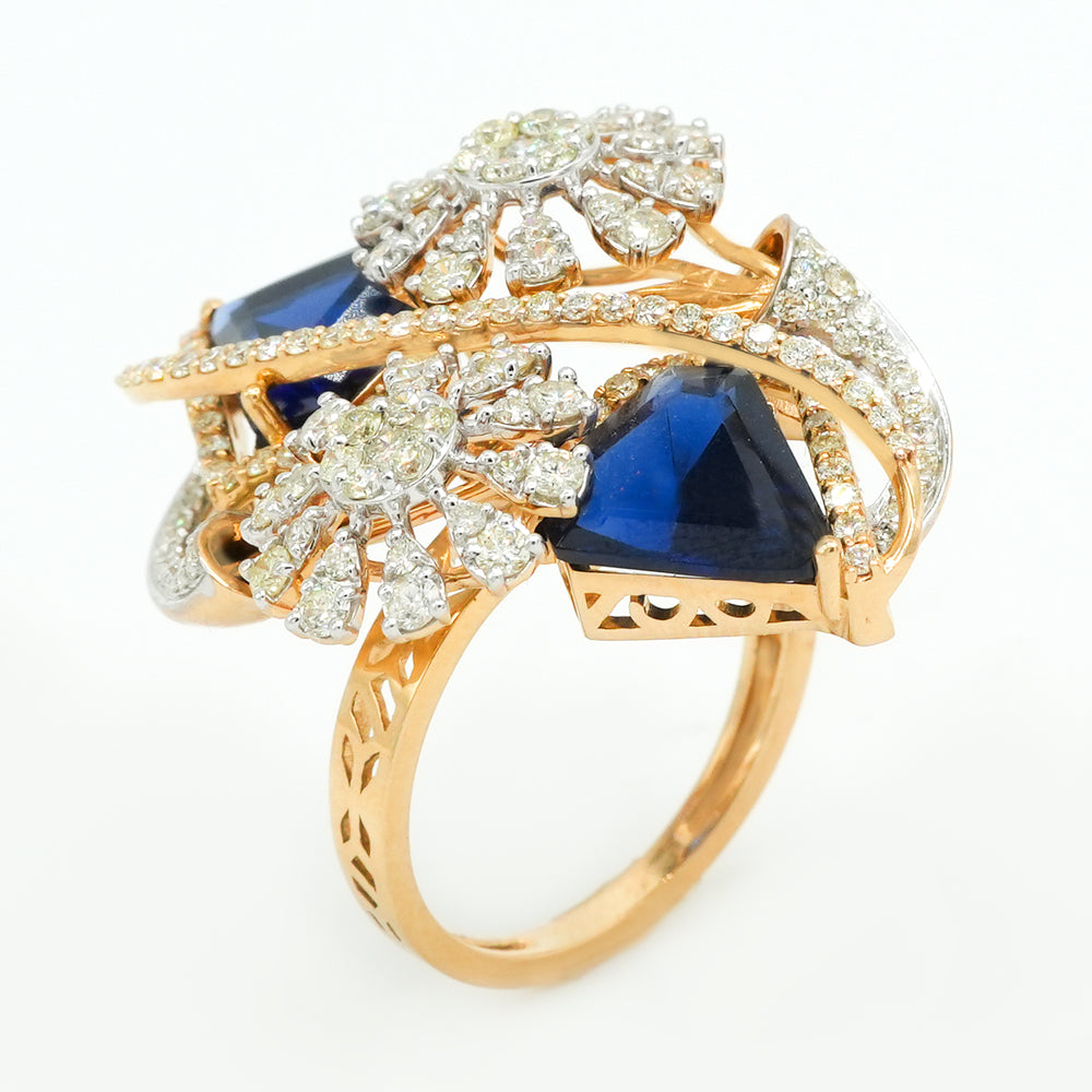 Blue Blossom Diamond Ring