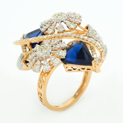 Blue Blossom Diamond Ring