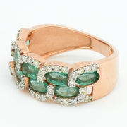 Emerald Chain Diamond Ring