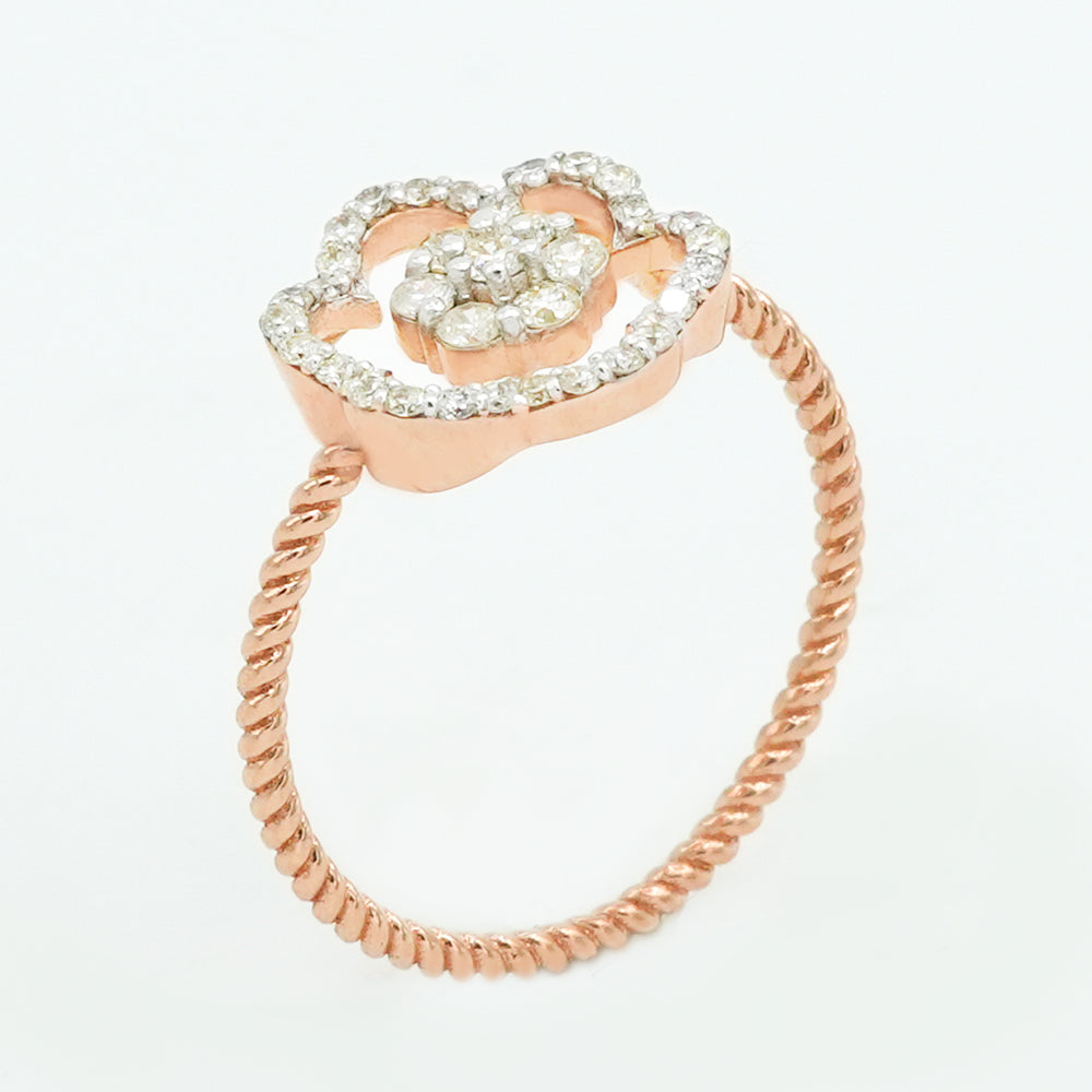 Floral Halo Diamond Ring