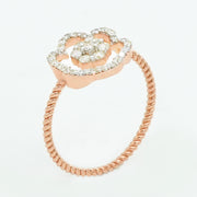Floral Halo Diamond Ring