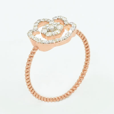 Floral Halo Diamond Ring