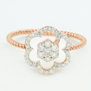 Floral Halo Diamond Ring