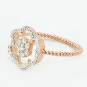 Floral Halo Diamond Ring