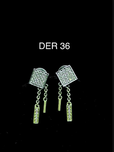 Diamond Square Drop Earrings